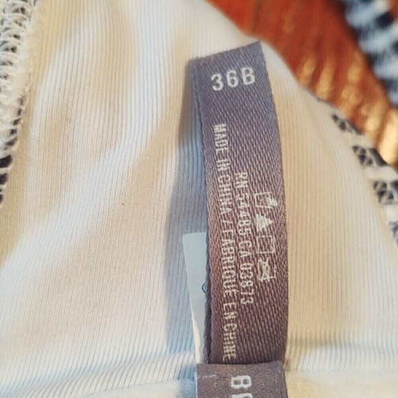 Aerie Bridget Navy and White Halter Neck Bikini Top Sz 36B - Picture 9 of 10